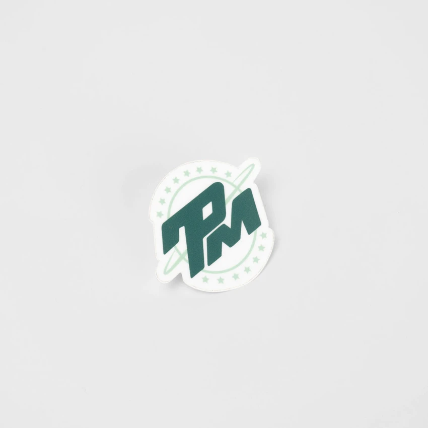 Green and white Planet Money Comic Sticker