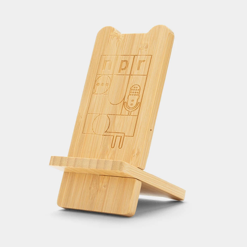 NPR Bamboo Phone Stand and Charger