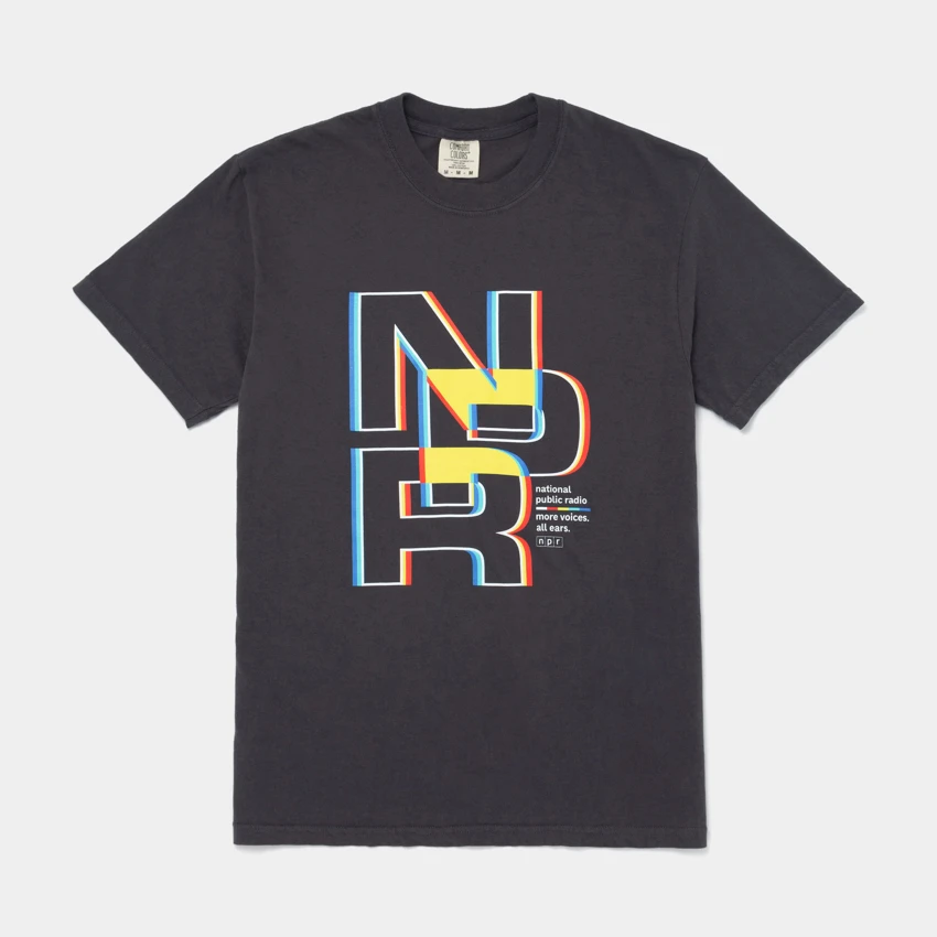 Black T-shirt with NPR logo