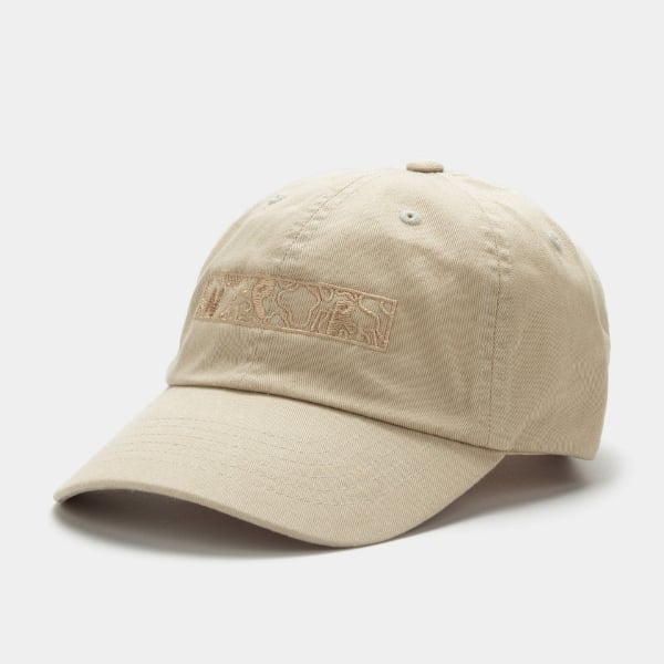 Tan hat with NPR oak graphic