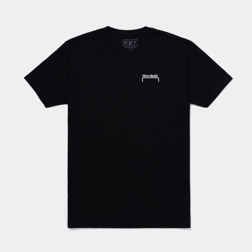 Black T-Shirt with NPR Tiny Desk design